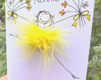 Personalised 3D Birthday Card, Fluffy Tutu Design, Name Age options