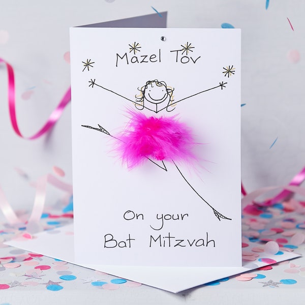 Batmitzvah 3D card Handmade Personalised, unique, fun, quality