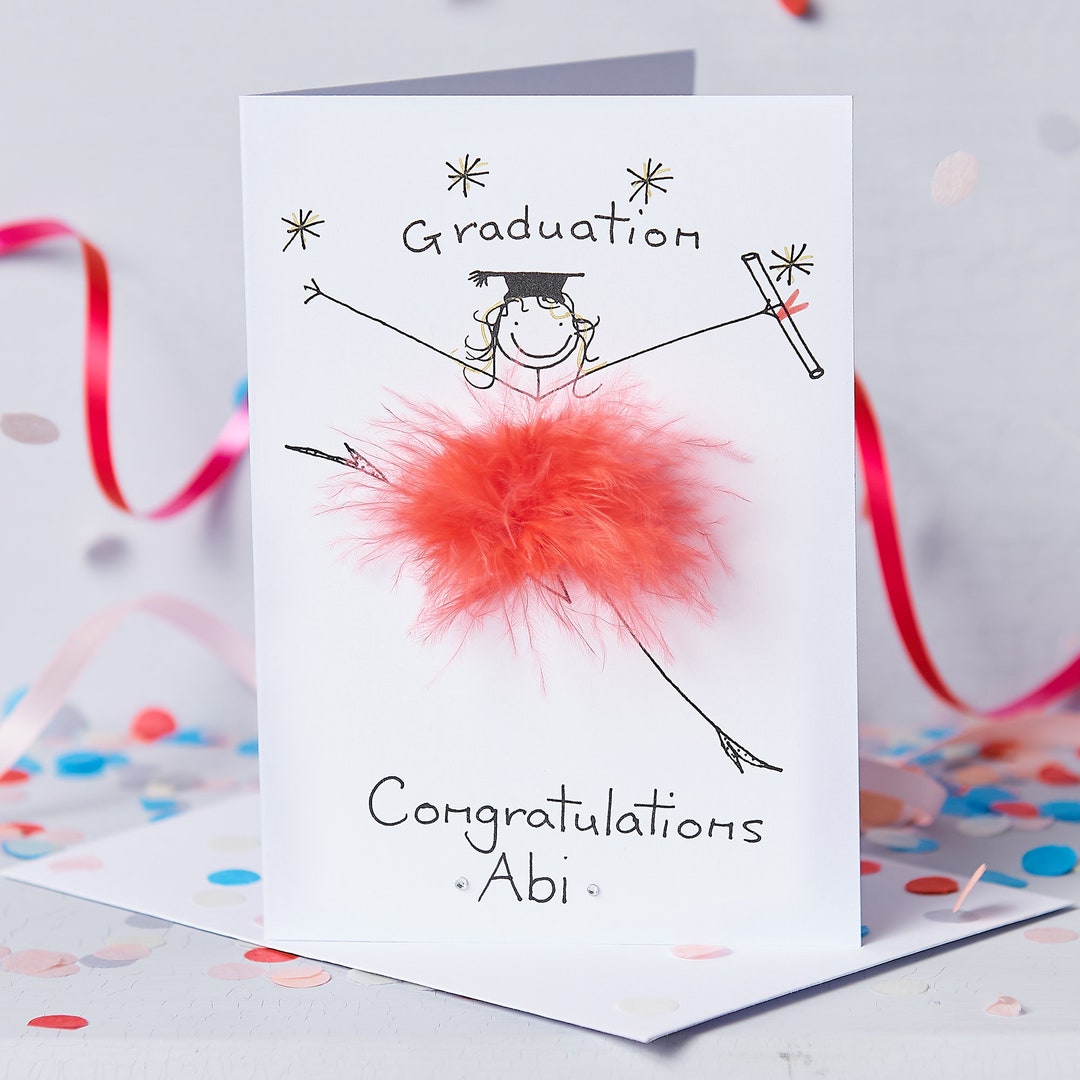 3D Graduationcard, Fluffy Tutu Design, Name Age Gift Tag Gift Bag. S, L ...