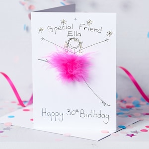 Happy Birthday 3D Special Friend-kaart, gepersonaliseerd, handgemaakt, leuk, pluizig, uniek, hoogwaardig