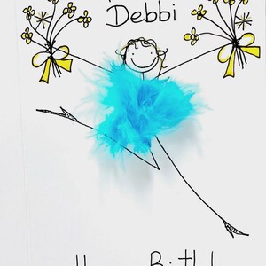 Biglietto di auguri 3D con fiori soffici, divertente, allegro, unico