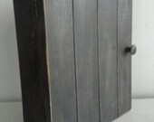 Primitive Country Farmhouse Decor Antique Look Black Distressed Medicine Spice Cabinet