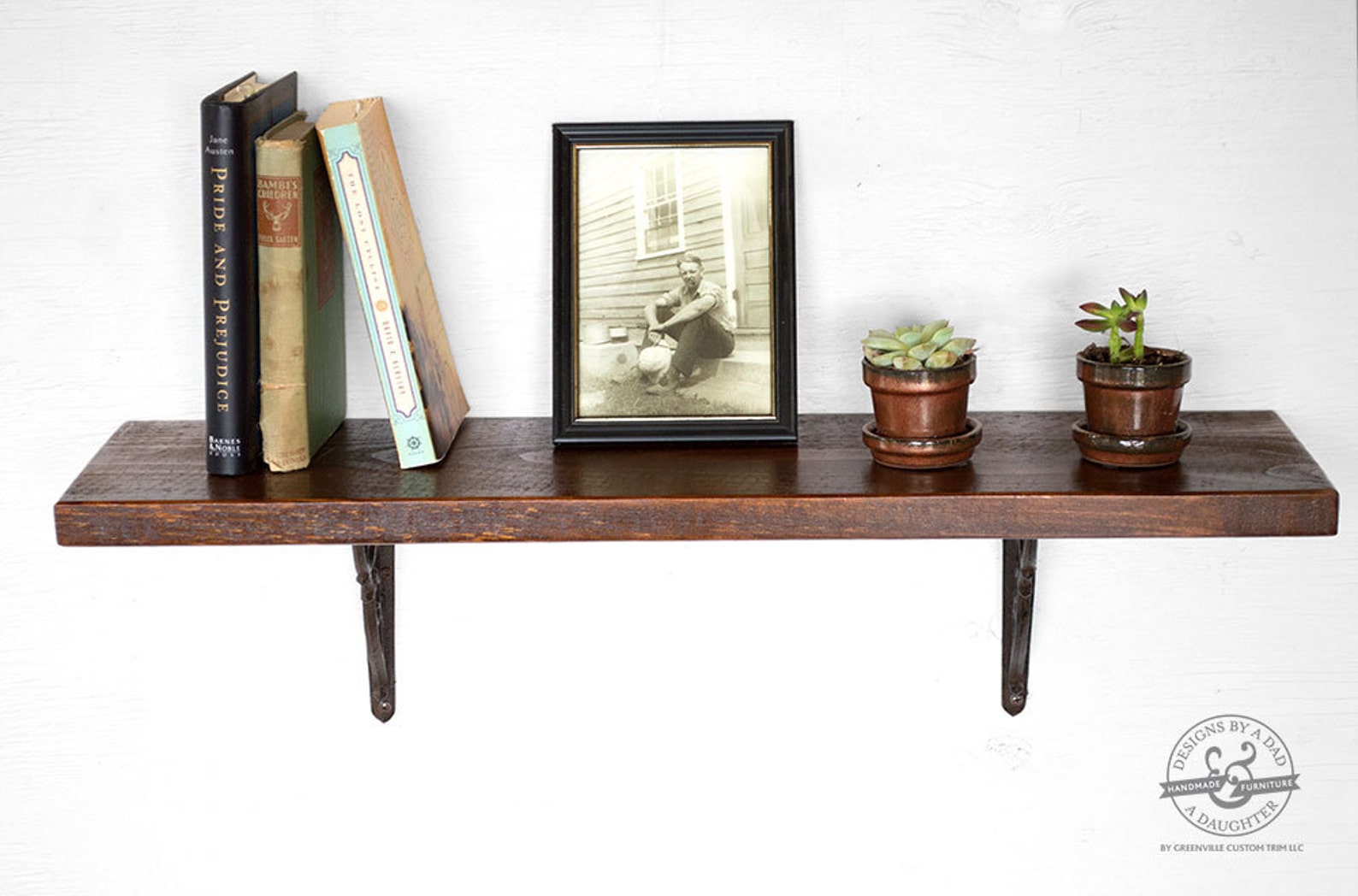 23 Dark Wood Shelf Reclaimed Wood Shelves Rustic Etsy