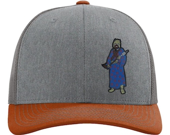 Tusken Raider Trucker Hats - Heather Gray and Orange