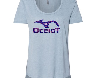 Ocelot with Donuts - Women's Scoop Neck Tees