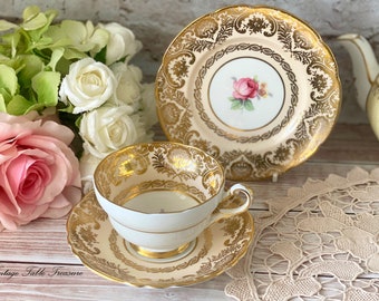 A Pretty Vintage ParagonTea Cup Cabinet Trio Set, Teacup, Saucer AND Cake Plate, Afternoon Tea Party, Bridal Shower, Pink Roses