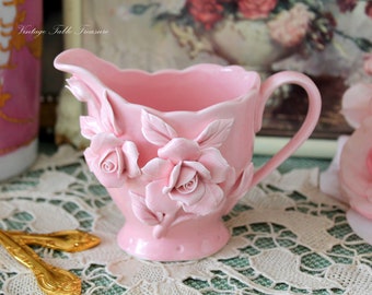 Pretty PINK Rambling Rose Milk Jug - Creamer, Afternoon Tea Party, Bridal Shower, Cottage Country Farmhouse, Robert Gordon