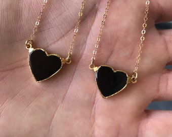 onyx heart necklace