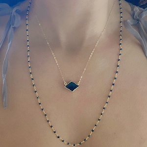 Black Tourmaline Gold Necklace // Black Tourmaline Necklace // Black Tourmaline Pendant Necklace