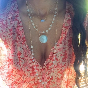 Moonstone Necklace // Gold Moonstone Necklace // Moonstone Chain Necklace // Moonstone Eye Necklace
