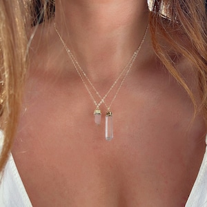 Lemurian Quartz Necklace // Clear Quartz Necklace // Clear Quartz Bar Necklace // Quartz Amplifying Necklace // Quartz Pendant Necklace
