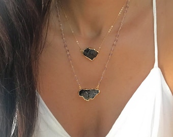 Noble Shungite Necklace // Gold Shungite Necklace // Shungite Necklace // Elite Nobel Shungite Gold Necklace