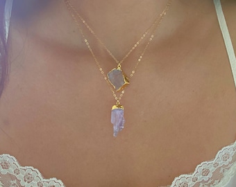 Pink Kunzite // Pink Kunzite Gold Necklace // Kunzite Necklace // Kunzite Bar Necklace