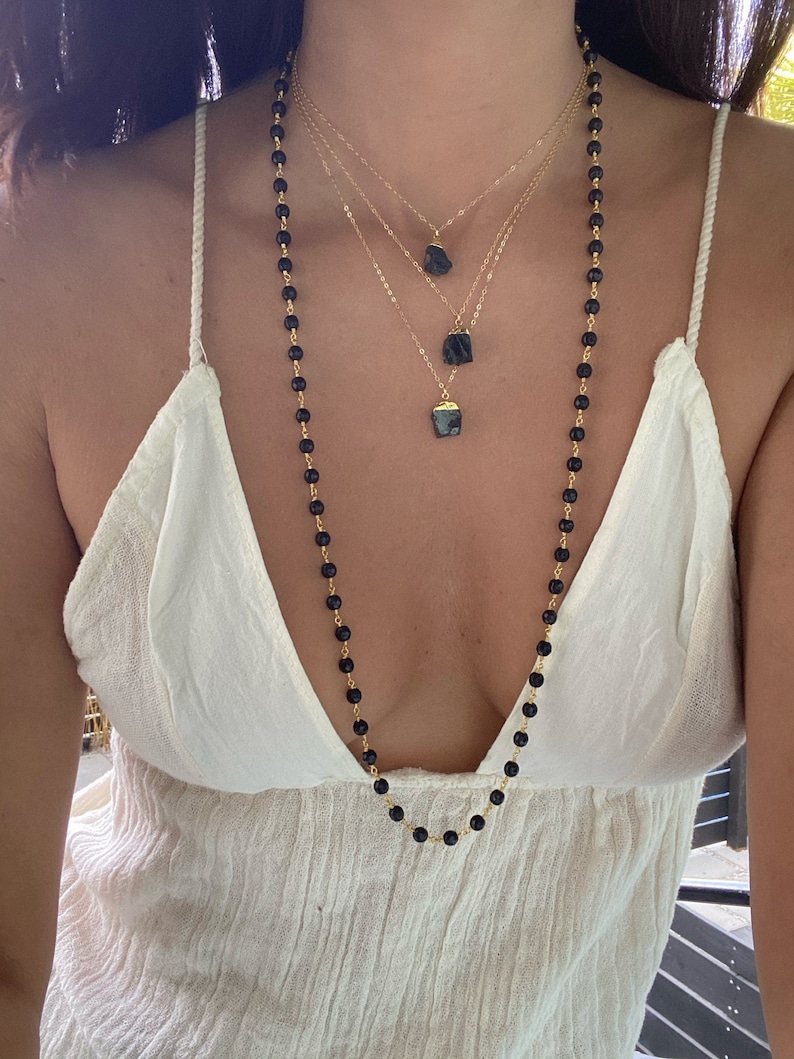 Noble Shungite Necklace // Gold Shungite Necklace // Shungite Necklace // Elite Nobel Shungite Gold Necklace // EMF Protection Necklace image 7