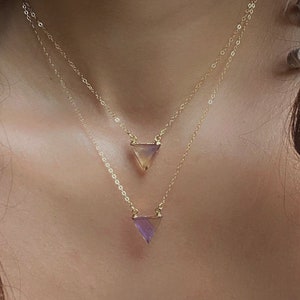 Ametrine Gold Necklace // Ametrine Triangle Necklace // Ametrine Necklace
