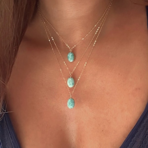 Larimar And Gold Nugget Torsade Necklace main image 0