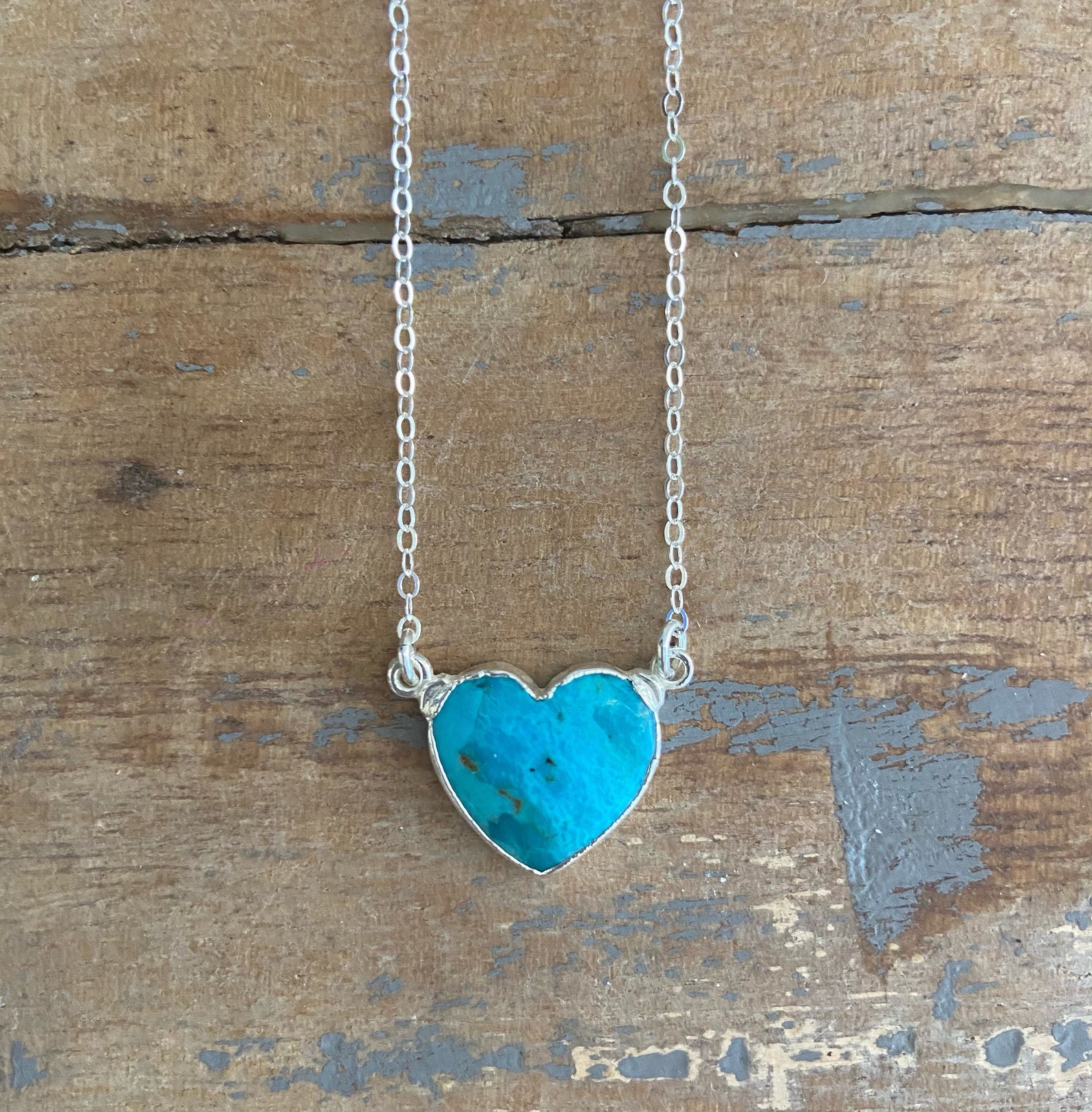 Turquoise Heart Gold Necklace // Turquoise Heart Necklace // - Etsy
