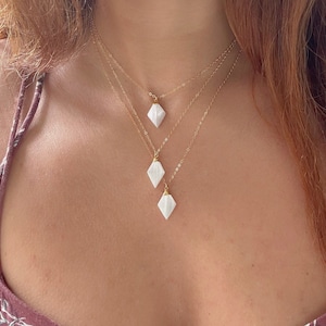 Selenit Goldkette // Selenit Anhänger // Selenit Halskette
