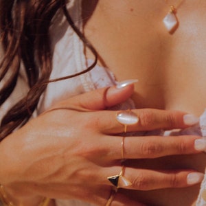 Selenite Gold Ring // Selenite Ring // Selenite Oval Ring //