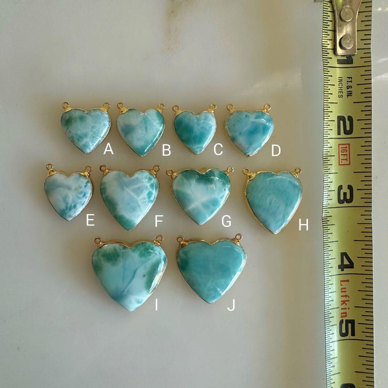 Larimar Heart Gold Necklace // Larimar Heart Necklace // Larimar Gold Necklace image 2