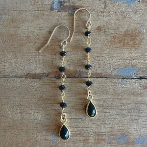 Schwarzer Onyx Ohrringe // Schwarzer Onyx Ohrringe // Schwarzer Onyx Lange Ohrringe // Schutz Ohrringe // Geschenk für Sie // Geschenk für Freundin Bild 3