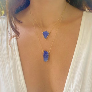 Raw Lapis Necklace // Large Lapis Necklace//Lapis Lazuli Necklace