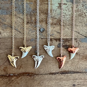Gold Shark Tooth Necklace // Silver Shark tooth Necklace // Waterproof Gold Shark Tooth Necklace