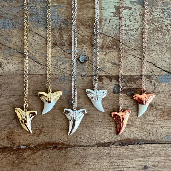 Gold Shark Tooth Necklace // Silver Shark tooth Necklace // Waterproof Gold Shark Tooth Necklace