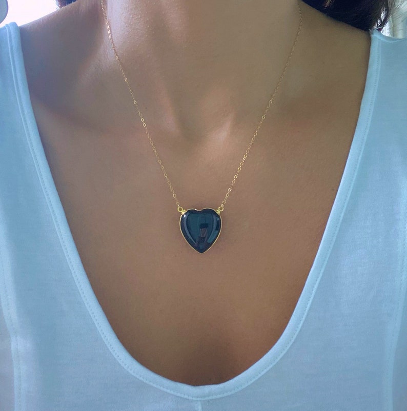 Black Onyx Heart Necklace