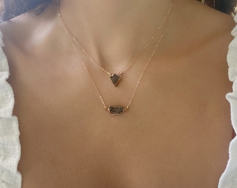 Noble Shungite Necklace // Rose Gold Shungite Necklace // Small Shungite Necklace // Elite Nobel Shungite Gold Necklace
