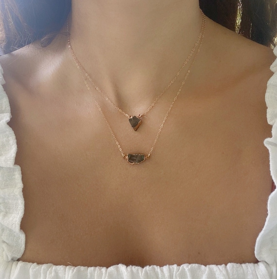 Noble Shungite Necklace Rose Gold Shungite Necklace Small Shungite Necklace Elite Nobel Shungite Gold Necklace Etsy