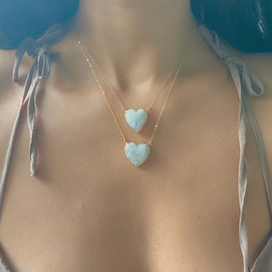 Moonstone Heart Gold Necklace // Moonstone Pendant Necklace // Moonstone Heart Necklace // Moon Cycles Gift // Fertility Gift //