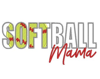 Softball Mama Embroidery Design
