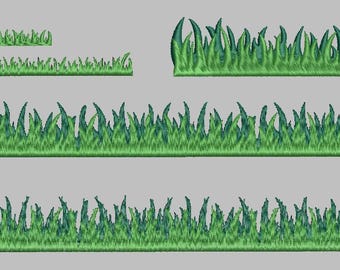 Grass border Embroidery Design Large, Multiple Sizes