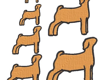 Goat Embroidery Design Mini through Large, Multiple Sizes, Outline