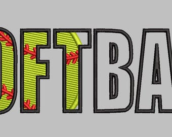Softball Embroidery Design