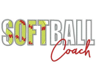 Softball Coach Embroidery Design