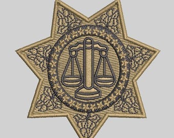 Sheriff Badge Embroidery Design