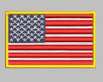 American Flag with outline, Multiple Sizes