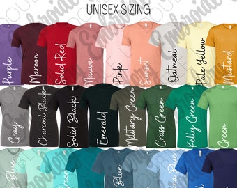 Bella Canvas 3413 Color Card Options, Triblend Tee Shirt Color Chart
