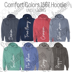 Comfort Colors 1567 Farbkartenoptionen, Hoodie-Farbkarte