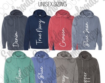 Comfort Colors 1567 Color Card Options, Hoodie Color Chart