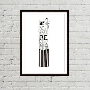 INSTANT DOWNLOAD Star Wars Quote Print: &quot;May the Force Be With You.&quot; Lightsaber. Luke Skywalker. Digital Download PDF File