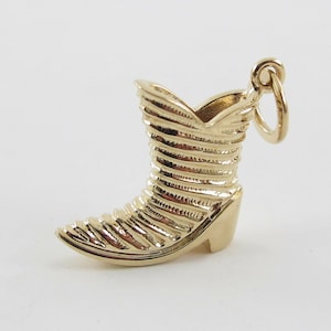 14k Yellow Gold Cowgirl Cowboy Boot Charm