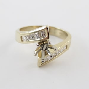 Diamond Engagement Ring 14k Yellow Gold Size 5 1/2 - Semi Mount