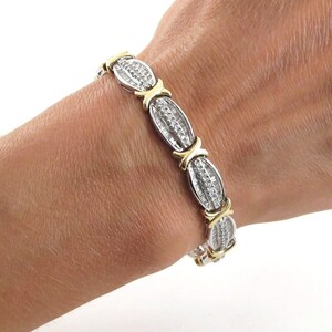 14k Yellow And White Gold Diamond Tennis Bracelet
