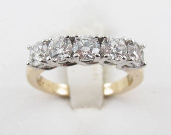 14k Yellow Gold Diamond Wedding Band Ring, Wonderful Yellow And White Gold Diamond Ring