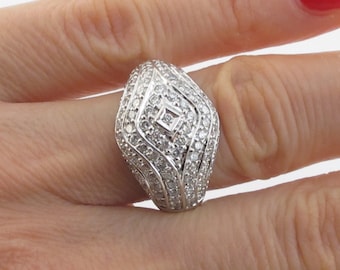 14k White Gold Diamond Ring Size 7