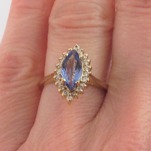14k Yellow Gold Diamond And Tanzanite Ring