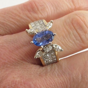 Diamond And Tanzanite Ring 14k Yellow Gold